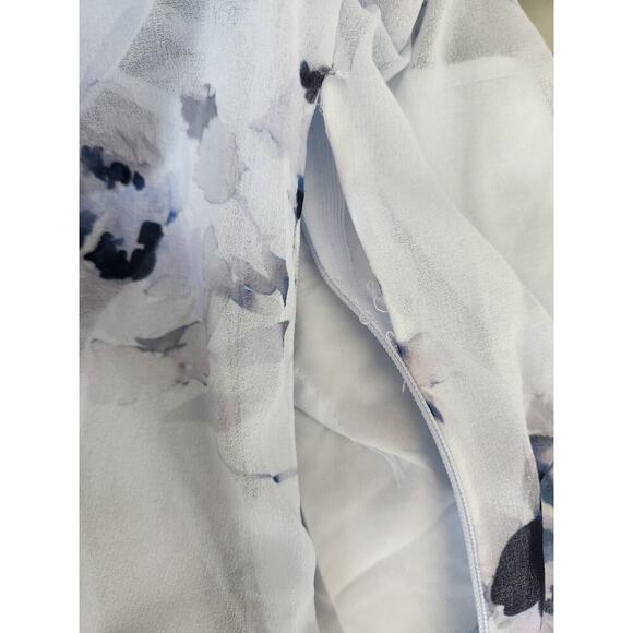 NWD Club Monaco Pleated Maxi Shirt Dress Size 10 Blue Floral Sold Out 9F404 - Picture 11 of 16